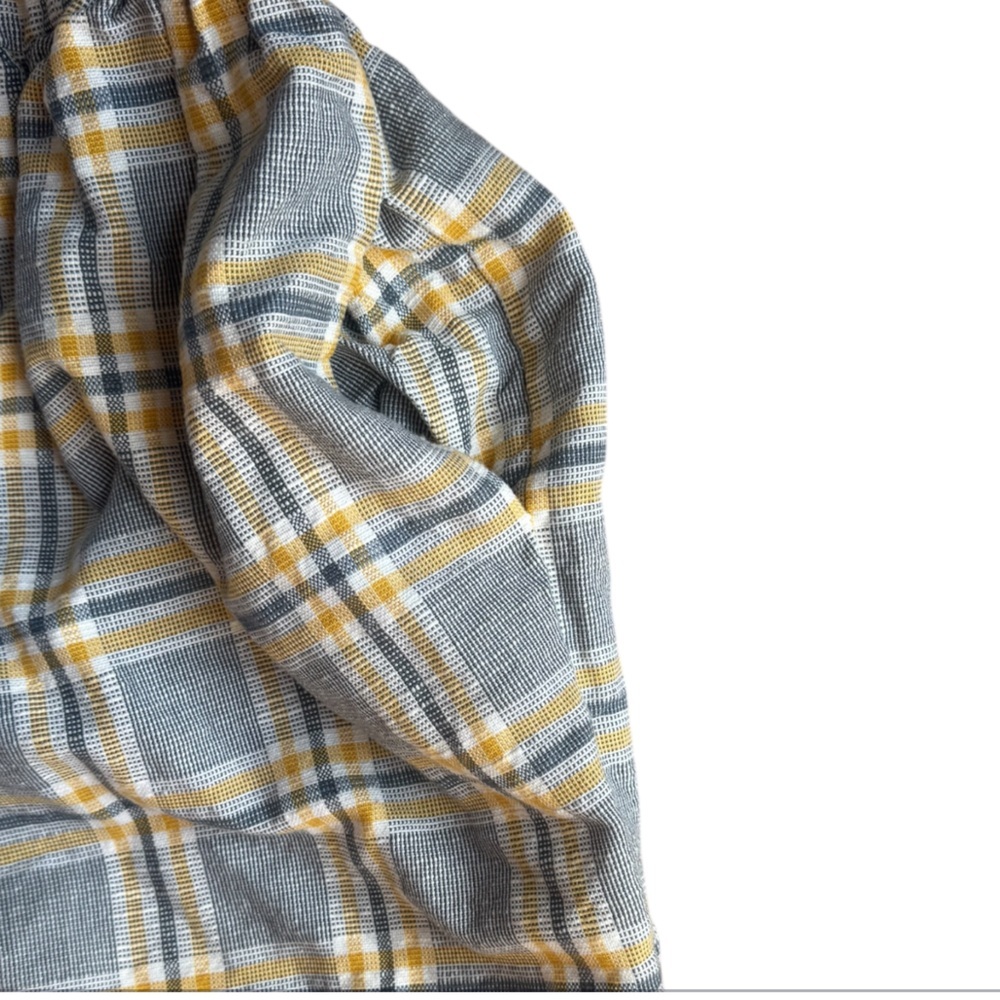 JASON WU Plaid SL Mini A-Line Dress Gray Yellow Zipper Pockets Cotton Silk Sz 4 - Picture 7 of 16